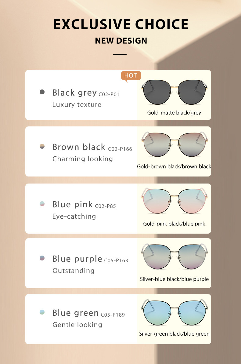 UV Protection Round Metal Sunglasses Women'S Simple Type OEM