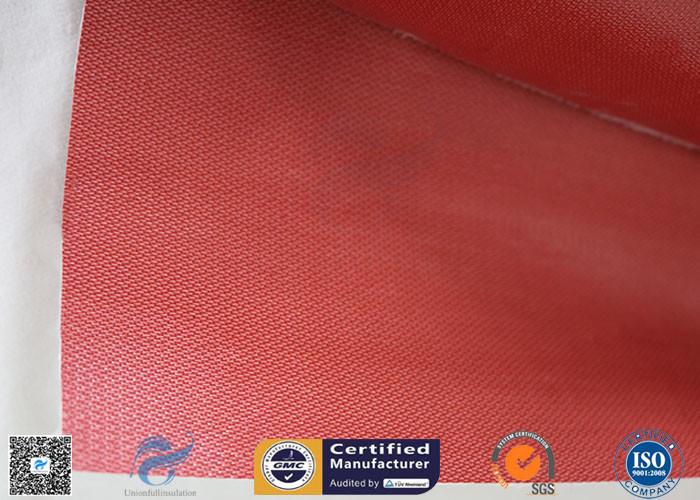 Fire Blanket 480g 0.43mm High Strength Silicone Coated Fiberglass Fabric Red Color