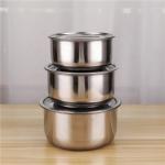 Low Moq 3 Pcs 5 Pcs Kitchen Stainless Steel 410 Soup Stock Pot Set Large