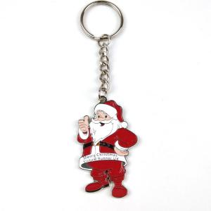 Quality Christmas Promotional Keychain Santa Soft Enamel Keyrings wholesale
