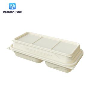 Quality ISO9001 Disposable Paper Food Packaging With Bagasse Straw Bamboo Material wholesale