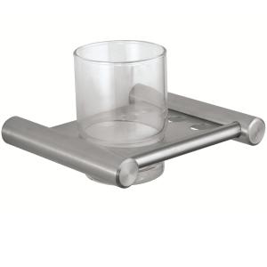 Quality Household Bathroom Tumbler Holders Metal Chrome Wall Mounted Toothbrush Holder wholesale
