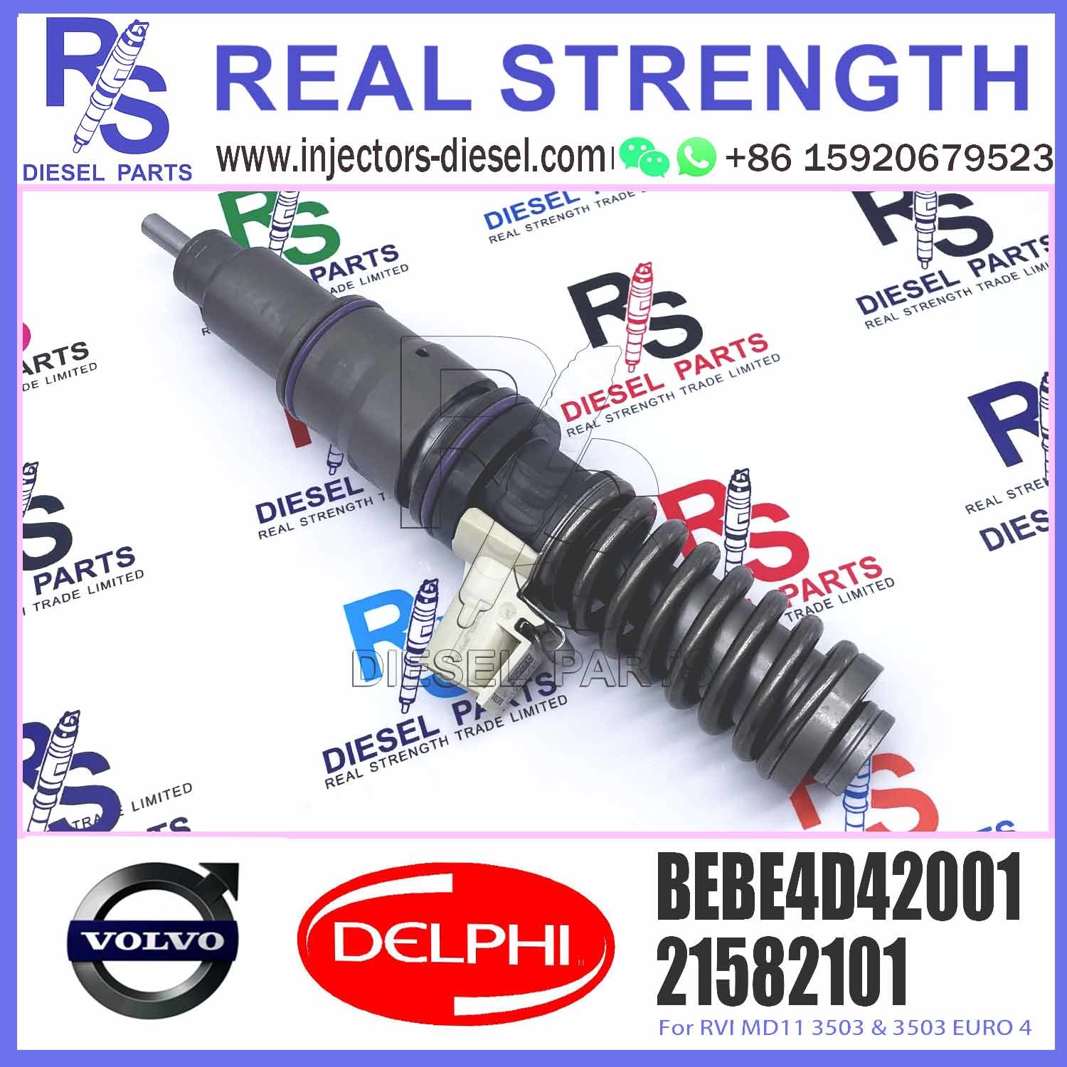 Diesel Fuel Injector 21582101 BEBE4D12301 BEBE4D12201 BEBE4D37001 BEBE4D42001 E3.18 for V-O-L-V (RENAULT) MD11 3530 & 35