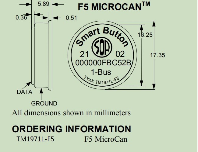 256 Bit Ds1971-F5 512kb Ibutton And Smart Cards
