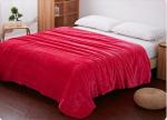 Washable Candy Color Flannel Bed Blanket , Jacquard Coral Fleece Blanket 220