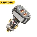 PD QC Digital Display Fast Charging Car Charger Transparent 125W 65W 30W