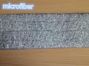 Quality 13*47Cm Grey Microfiber Wet Mop Pads Woven Coral Fleece Free Hand Washing wholesale