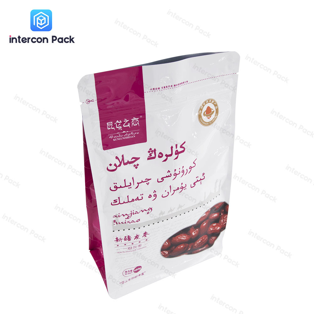PVC Self Sealing Gusset Plastic Bags Custom LOGO Snack Zipper Bag