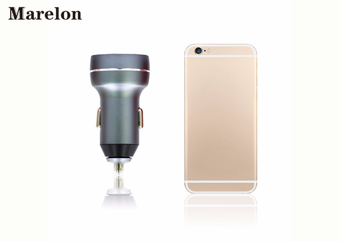Metal Car Phone Charger Aluminium Alloy Material With Intelligent LED Display