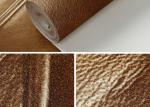 3D Effect Washable Vinyl Wallpaper , Luxurious Golden Leather Pattern Wallpaper