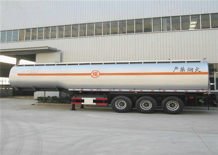 Carbon Steel Diesel Tank Semi Trailer , 45000 L Gasoline Tank Trailer For Transport
