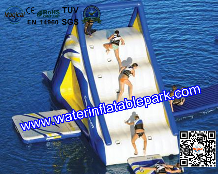 Float Water Park Games Inflatable Floating Slide And Climb For Adults