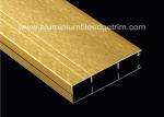 Gold Brushed Metal Skirting Trim , Aluminium Skirting Duct For Hotel And Office