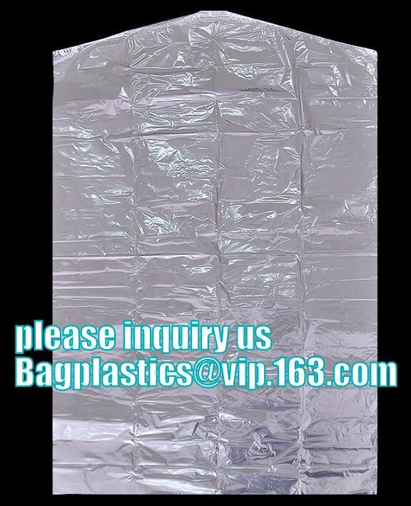 commercial clear pe ldpe poly hotel laundry roll up suit garment packaging dry cleaning cover plastic polythene bag for