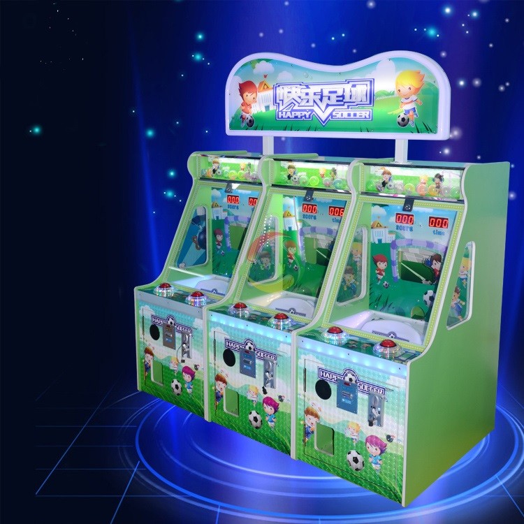 Theme Park Kiddie Ride Machines / Coin Operated Ball Shooting Happy Baby Football Soccer Game Machine