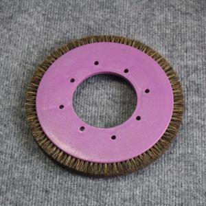 Quality Customized Stenter Machine Parts Brush Wheel Purple Plastic Body Mixed Bristle Pig Hair 8 Holes wholesale