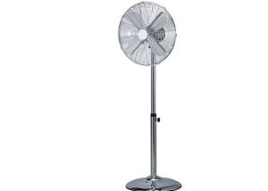 Quality Spire Grille Retro Floor Fan 16 Inch 85 Degrees Oscillation Metal Chrome Blade CE CB wholesale