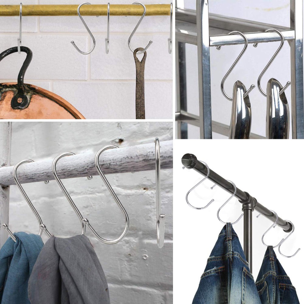 Stylish and Durable S-shaped Metal Hooks for Home Decor in Living Room Bedroom Kitchen