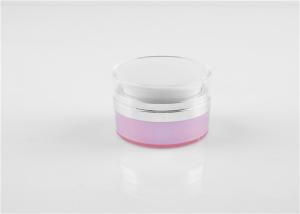 Quality Empty Pink Eye Cream Lotion Container Double Wall Acrylic Powder Jars 30g 50g wholesale