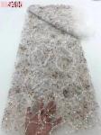 2023 Exquisite handmade beaded lace embroidery lace fabric wedding dress Senegal