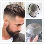 Bond 100% Human Hair Male Wigs Toupee Replacement Fino Mono Lace Men's Capillary
