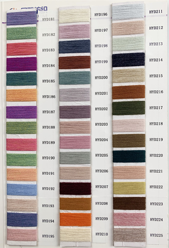 200 colors Stock avliable 28S/2 or 2/48NM angora like 50% viscose 29% PBT 21% nylon knitting core spun yarn