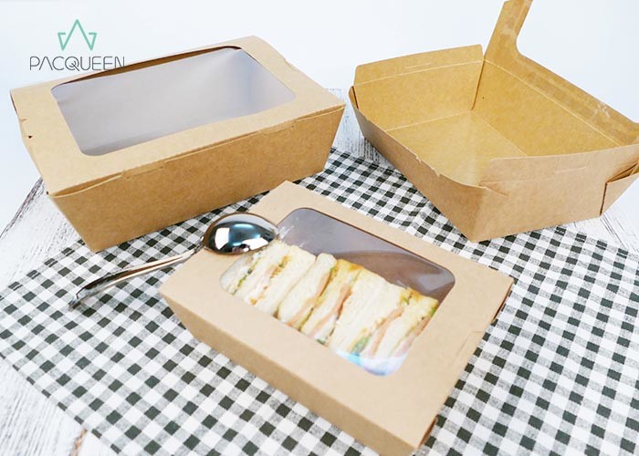 Compostable Carry Out Food Containers PLA Lined Flexo / Offset Printing