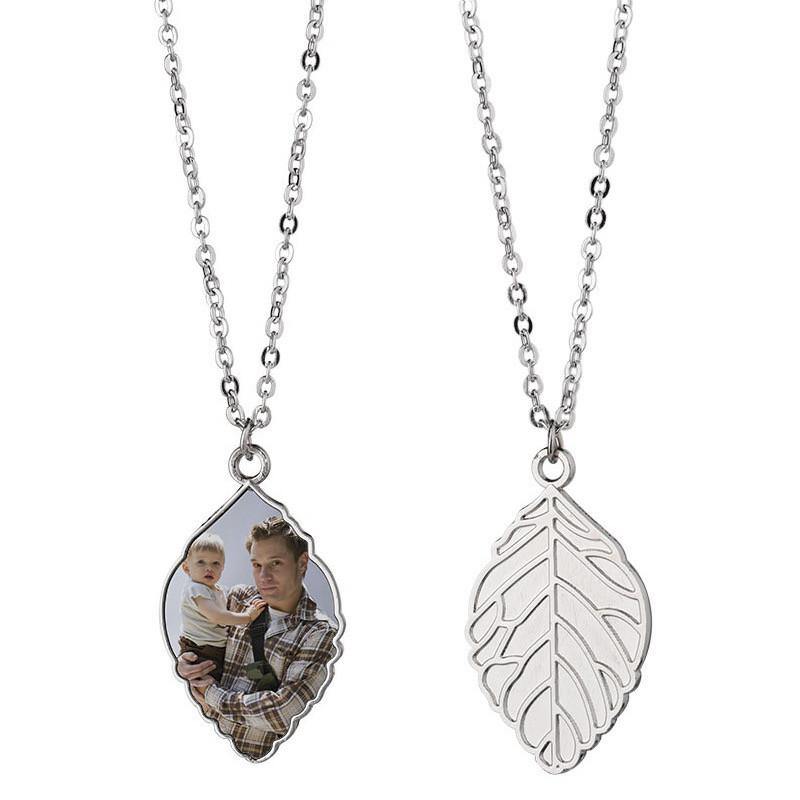 Flat Chain Necklace Sublimation Couple Pendant Necklace Jewelry