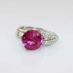 Women Jewelry 925 Silver with Pink Cubic Zirocnia Ring(JY038）