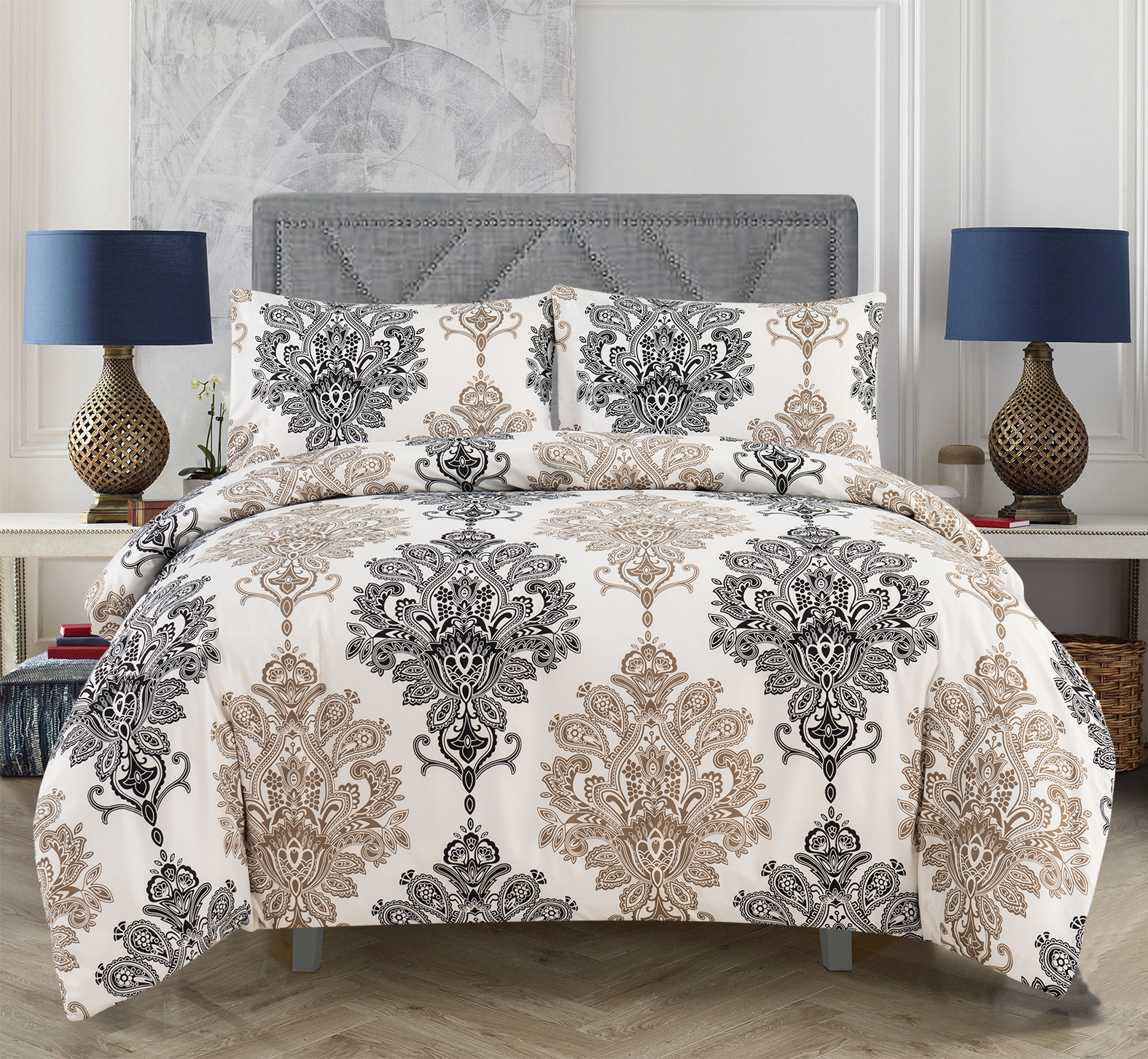 Super Soft Brushed Microfiber Duvet Cover Set 4pcs 1.5-2 Kg for Wedding Anniversary