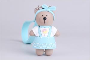 Quality Custom Cute Soft PVC Rubber Teddy Bear Miniature Key Chain Souvenir For Sale wholesale