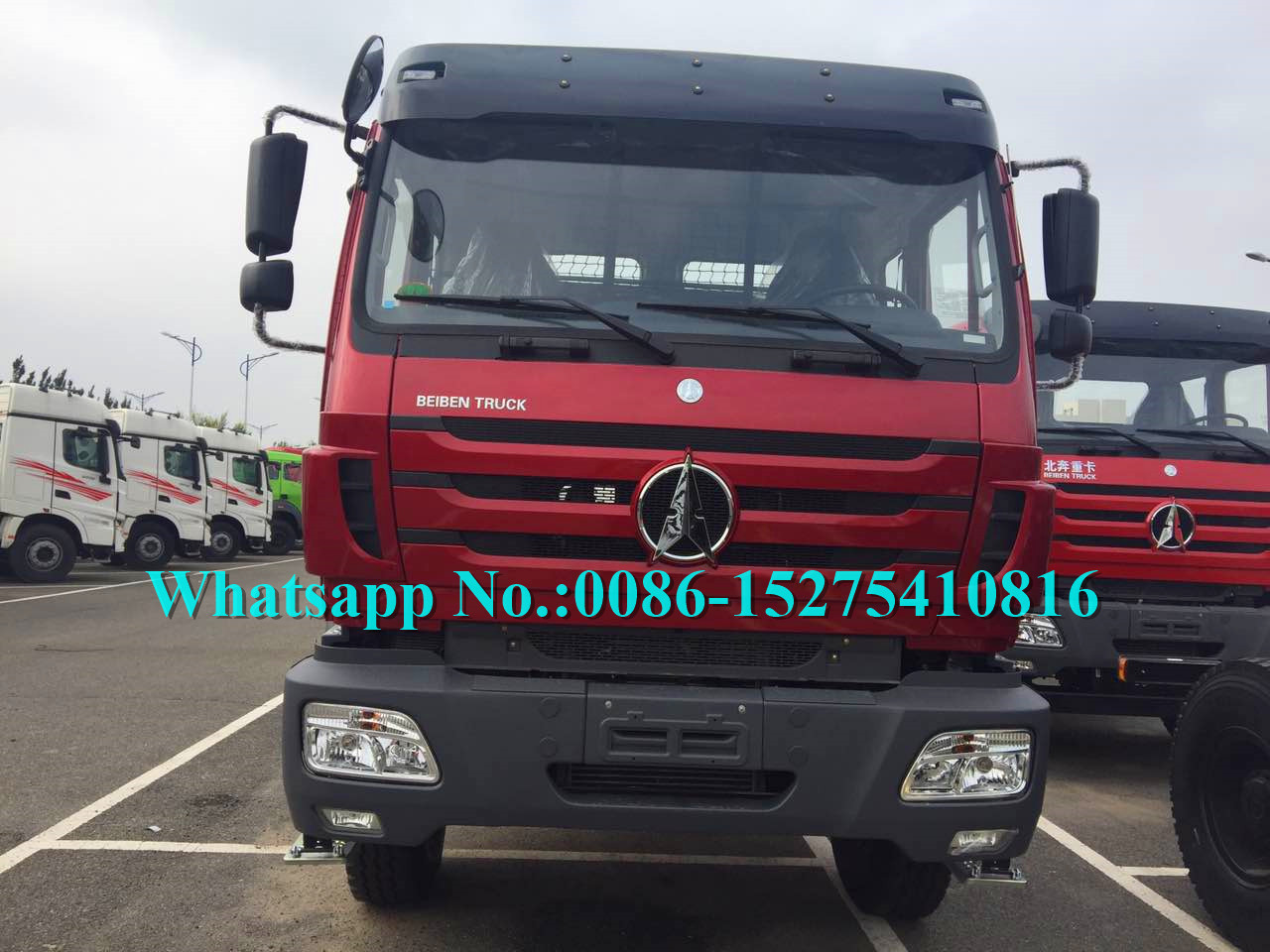 Red Military Use 6x6 Cargo Truck / Off Road Cargo Truck Adopt Benz Technology