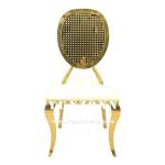 Luxury Golden Stainless Steel Frame Guest Chair Throne Hotel Dining Fabric