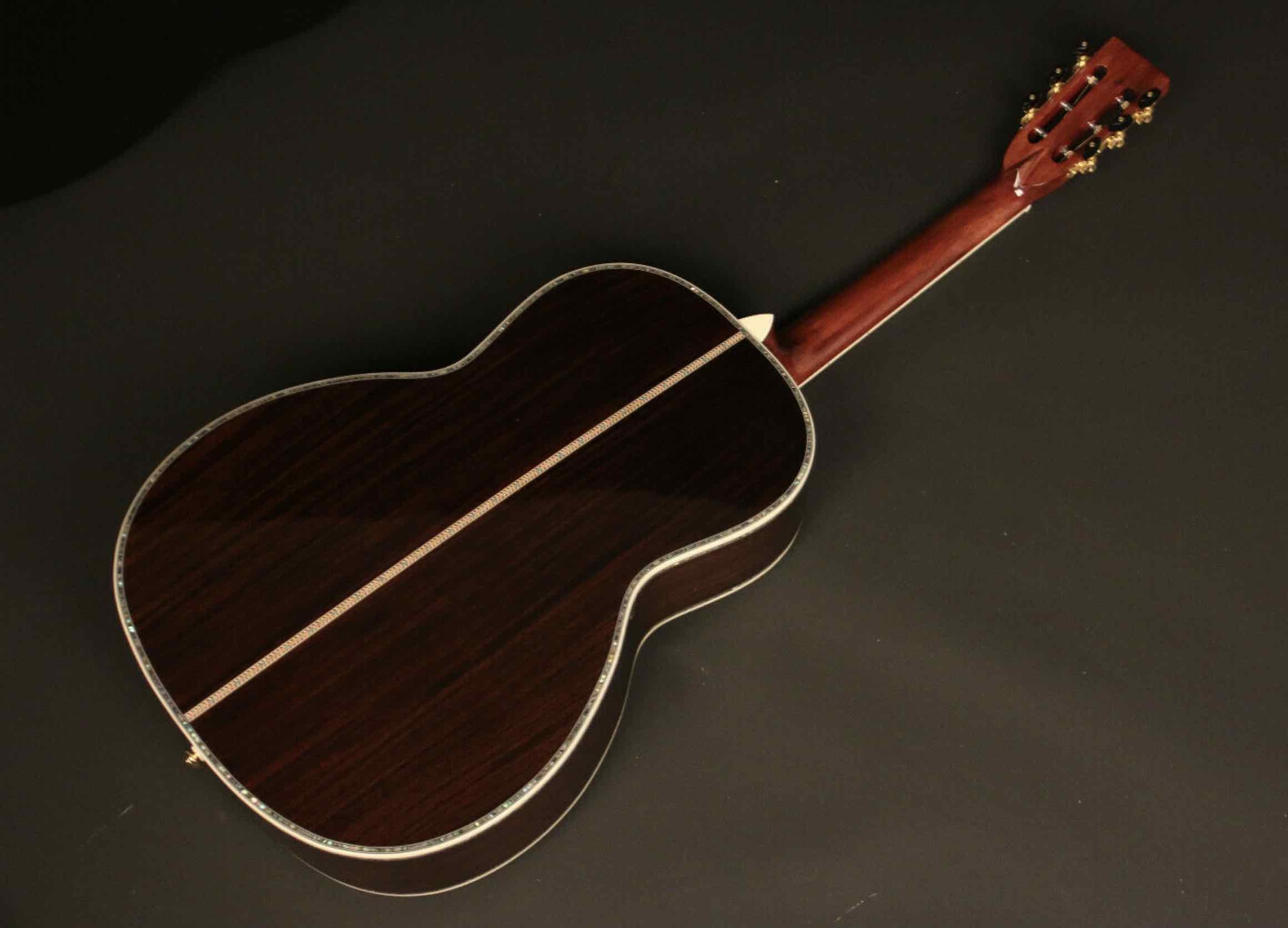 Custom Full Solid Wood Handmade Acoustic Guitar India Rosewood Real Abalone Binding