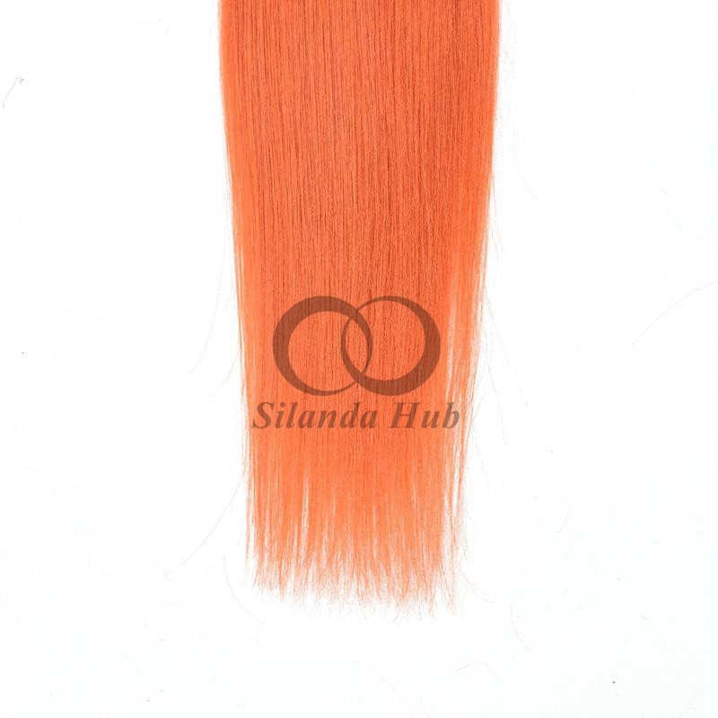 #T1B/Orange Red Straight Remy Human Hair Bundles Sew In Weave Bundles Brazilian Bundle Deals