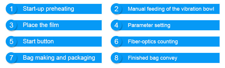 High Quality Equipment 8 Drums Fastener Screw Hardware fittings Plastic Bags Pouch Packaging Machine