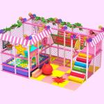 Factory Maze Kids Pink Indoor Playground Equipment Commercial Candy Theme