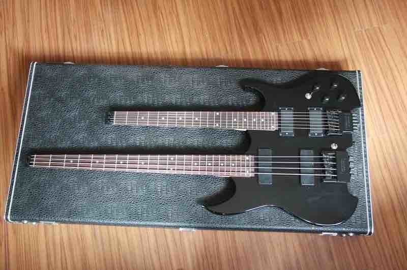 Custom Classic Black Steinberg Headless 4+6 Strings Electric Bass Guitar with Black Har support drop shipping
