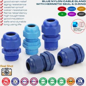 Quality Blue Plastic M20 Cable Gland, IP68 Waterproof Adjustable 6-12mm Cord Gland Cable Fitting for Lighting Fixture wholesale