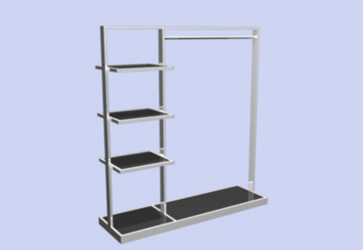 Metal Display Rack / Garment Display Stand Hanging Shelf For Bedroom And Shop