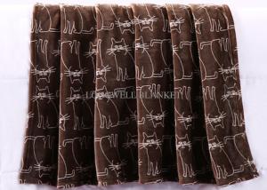 Quality Warp Knitted Flannel Print Blanket , Animal Design Baby Flannel Blanket Anti - Allergic wholesale