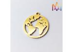 20x25mm Hollow Shaped Flat Globe Engraved Bracelet Charms