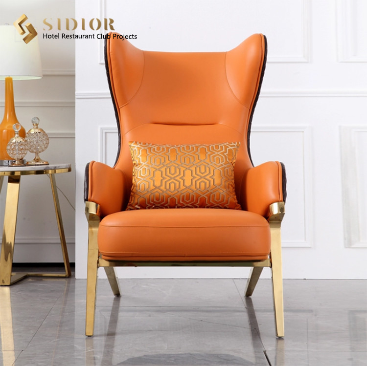 Leisure Lounge Chair, Living Room Lounge Chair, Leather Lounge Chair, High Density Foam, PU Leather Upholstery