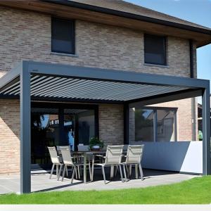 Quality Weatherproof Metal Pergola with LED Lighting – Stylish Steel Roof wholesale