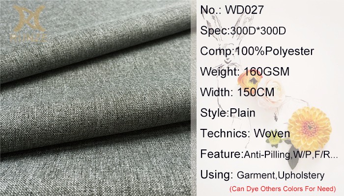 PU Coated 300D Polyester Plain Two-Tone Melange Oxford Fabric for Bags Purses Totes
