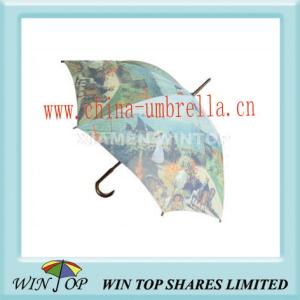 Quality 23&quot; Heat Transfer Printing Wood Art Umbrella wholesale