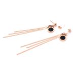 Fashion Jewelry Stainless Steel Tassel Earrings for Women Rose Gold Color