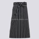 Print Logo Cotton Polyester women men Stripe bib Apron With Pockets, Durable bib