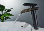 ROVATE Sanitary Ware Black Bathroom Basin Faucets Waterfall Spout Desk Mounted