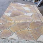 Yellow / Gold Fireproof Aston Mineral Fiber Stone Wall Panel for Building